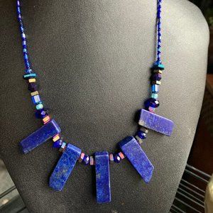 Stunning handmade blue lapis necklace